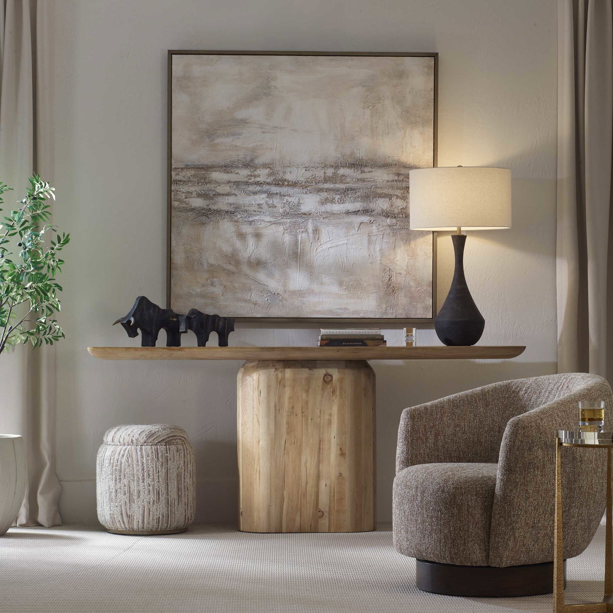 Camerlin Reclaimed Oak Console Table, by Uttermost, 80" width x 34" height x 16" depth View 2