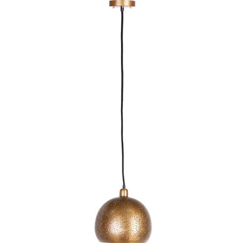 Dalmeny II 11x12 Gold Perforated Metal Dome Pendant Light