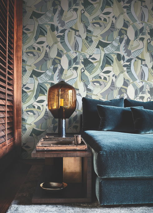 Fauvist Flock Green Wallpaper