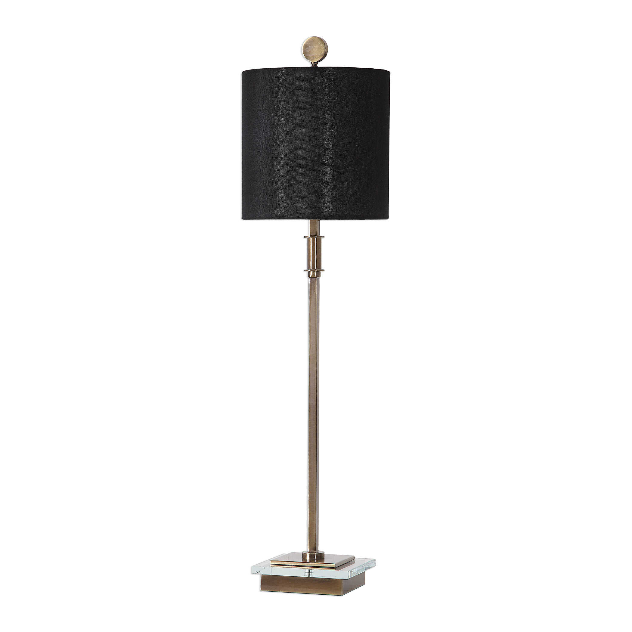 Volante Antique Brass Table Lamp, by Uttermost, 9" width x 33.75" height x 9" depth View 5