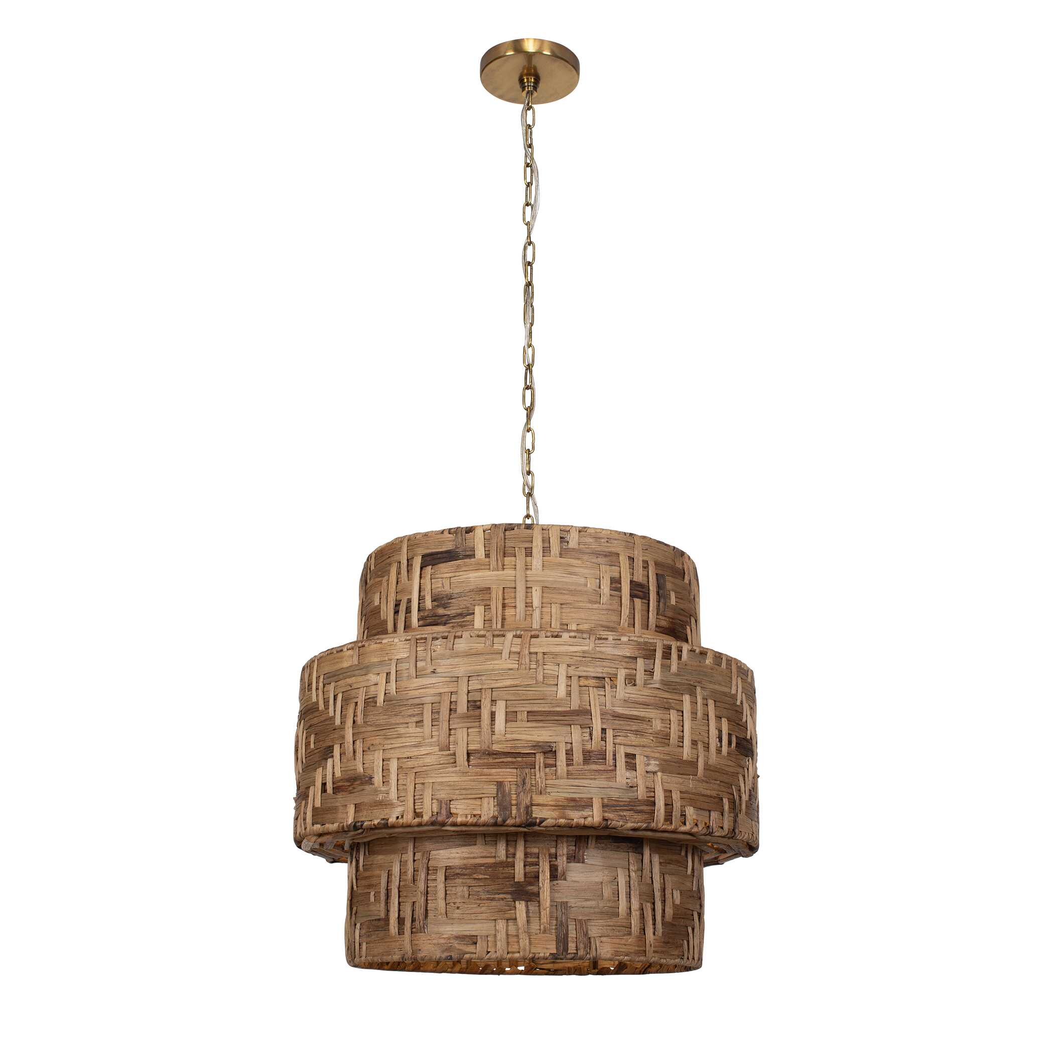 Water Hyacinth 4 Light Woven Pendant large image 