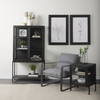 Arelius 36L x 18.75W x 63H Black-Brown Wood with Black Metal Base Display Cabinet, Cabinets & Sideboard by Mercana, 36" length x 18.75" width x 63" height thumbnail 3