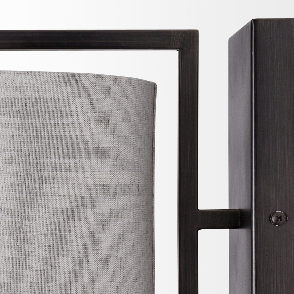 Smithe I 9x13 Black Toned Metal Cream Lampshade Wall Sconce, by Mercana, 9" length x 13" width x 9" height View 5