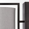Smithe I 9x13 Black Toned Metal Cream Lampshade Wall Sconce, by Mercana, 9" length x 13" width x 9" height thumbnail 5