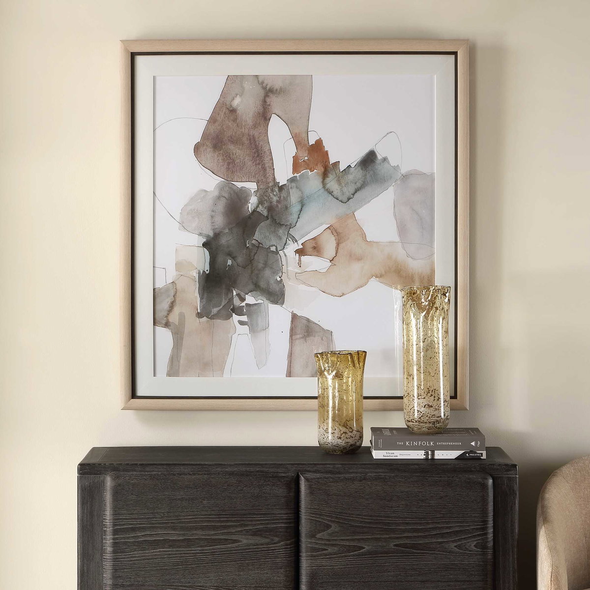 Cohesion Framed Abstract Print, Art by Uttermost, 37" width x 38.62" height x 1.5" depth View 2