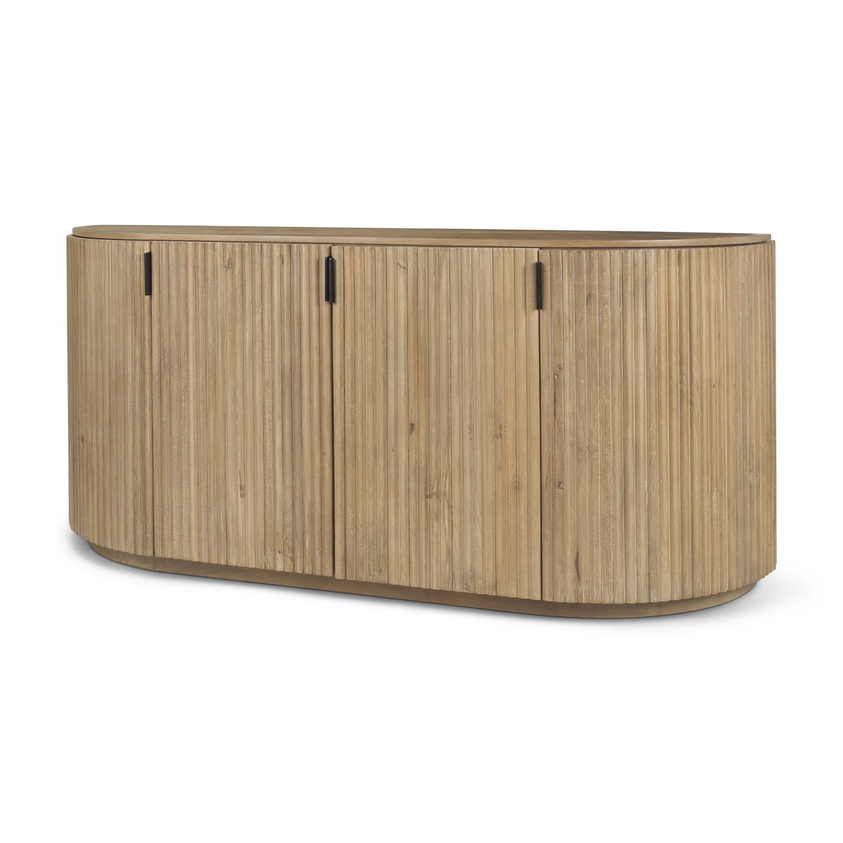 Terra Light Brown Wood Fluted Sideboard, Sideboards & Buffet by Mercana, 72" length x 19" width x 32" height View 1