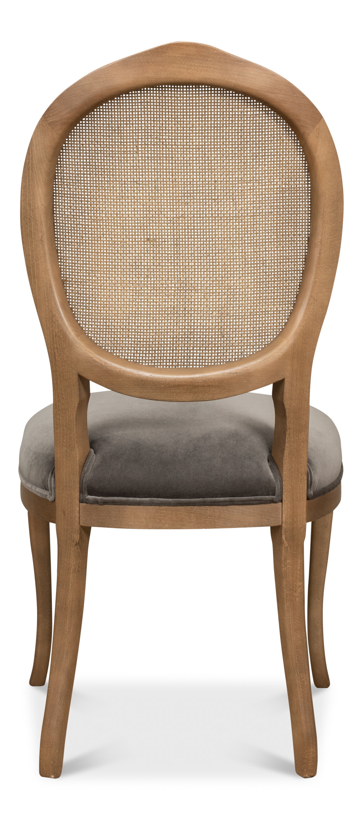Oval Cane Back S/Chair  Drftwd Charcoal, by Sarreid, 2' length x 1'9" width x 3'5" height View 10