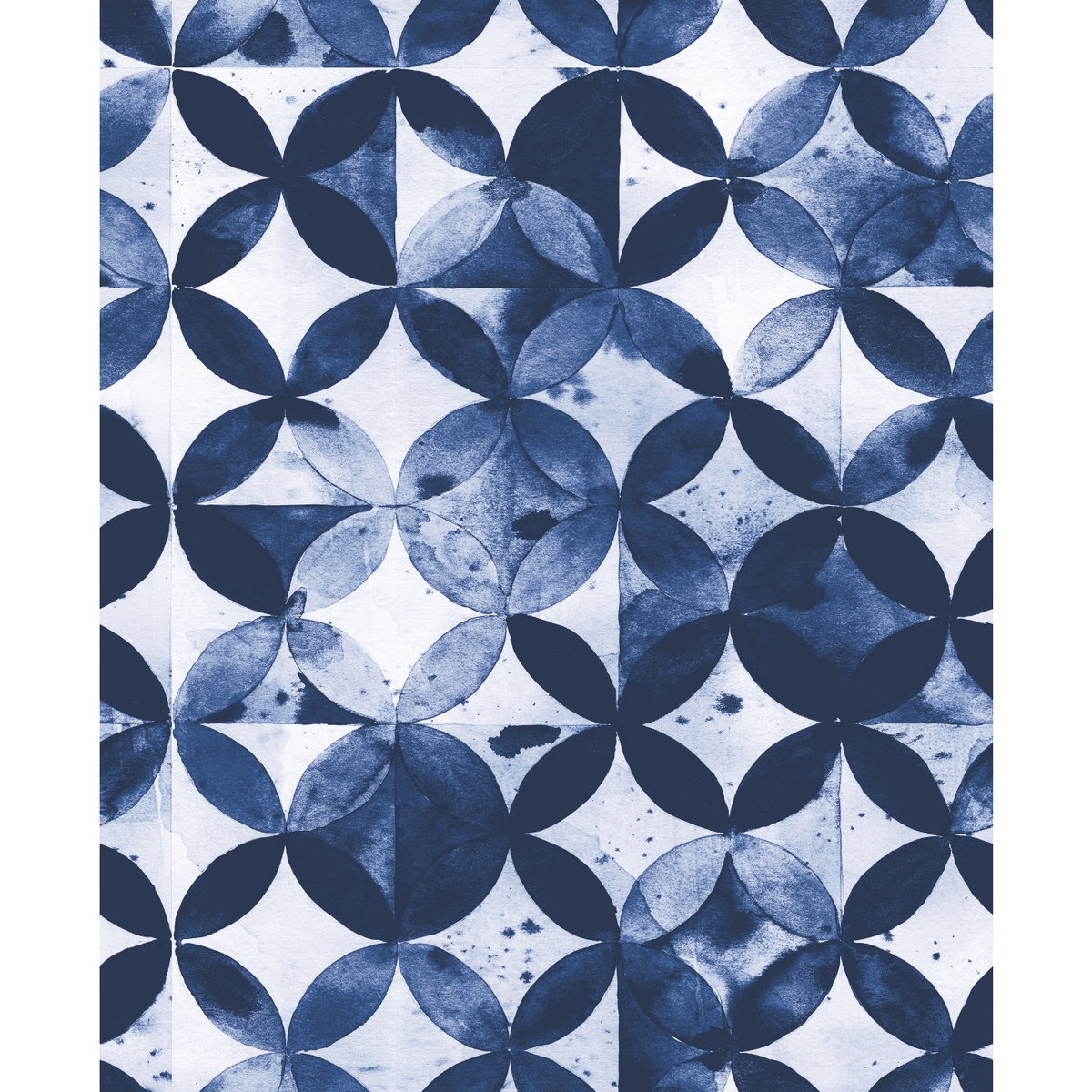 Paul Brent Moroccan Tile Blue Peel & Stick Wallpaper, by York Wall, 18'10.8" length x 1'6" width x 0.02" depth