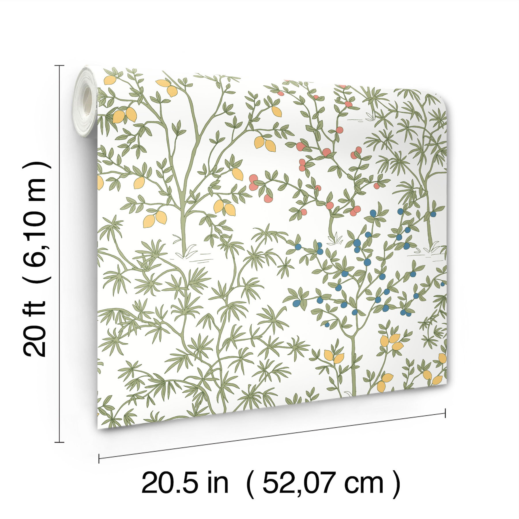 Lemon Grove White Peel & Stick Wallpaper large image 