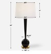 Brielle Polished Black Table Lamp, by Uttermost, 1'4" width x 2'11" height x 1'4" depth thumbnail 3