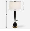 Brielle Polished Black Table Lamp, by Uttermost, 16" width x 35" height x 16" depth thumbnail 3