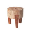 Asco 15'H Rustic Solid Reclaimed Wood Stool, Ottoman by Mercana, 13" length x 13" width x 15" height thumbnail 1