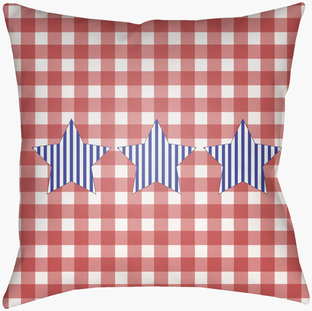 Patriotic Accent Pillow, Decorative Pillow by Surya, 16" length x 16" width