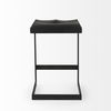 Kiran 17L x 17W x 26H Black Wood with Black Metal Base C-Shape Counter Stool thumbnail 4