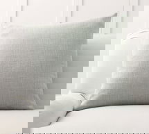 Online Designer Bedroom Belgian Linen Pillow & Down Feather Insert Bundle, 24" x 24", Chambray