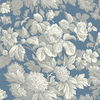 Antique Floral in Wedgewood Blue & Grey Wallpaper, by York Wall, 33' length x 1'8.5" width x 0.02" depth thumbnail 1
