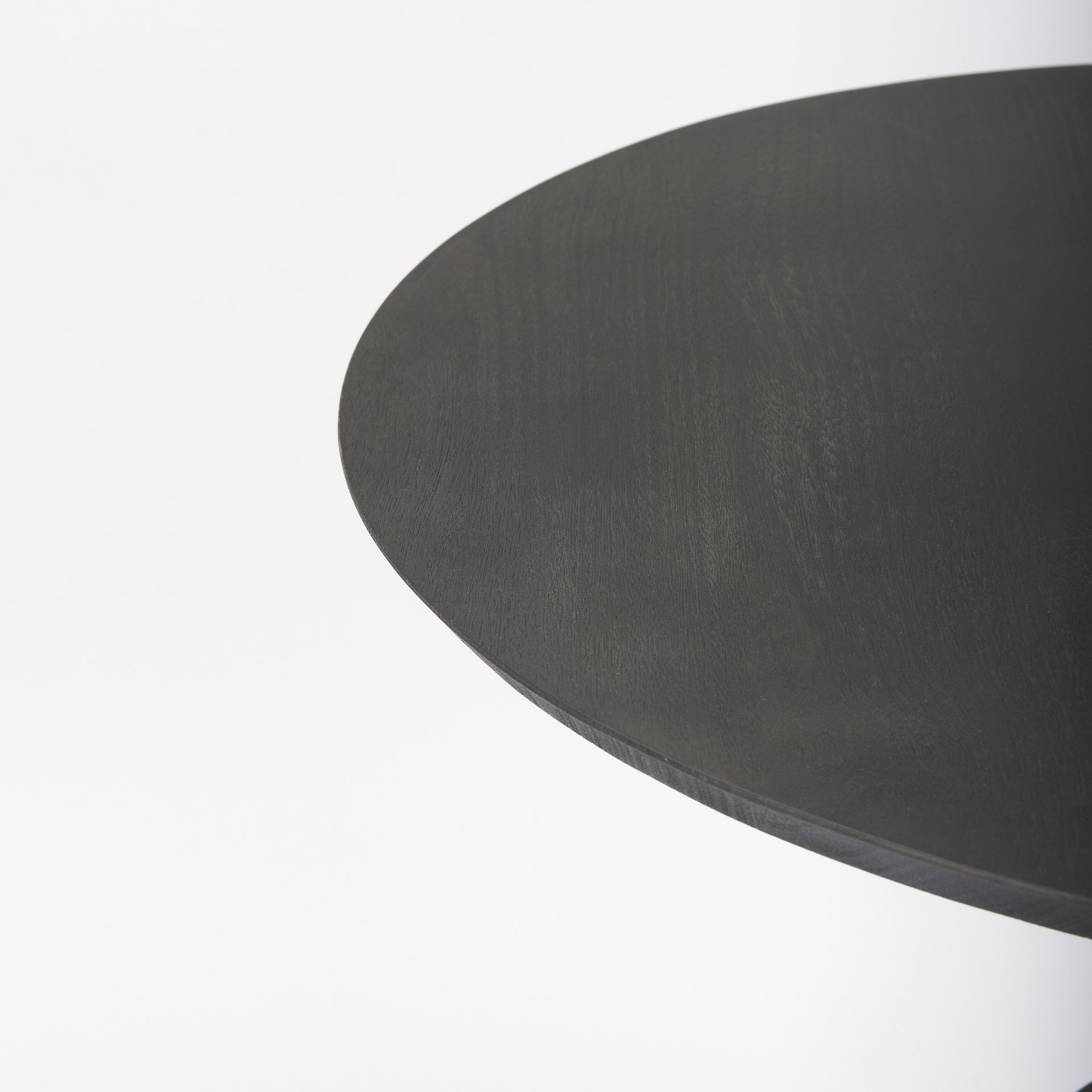 32' Round Black-Brown Wood Tabletop & Base with Black Metal Accent Pedestal Bistro Table large image 