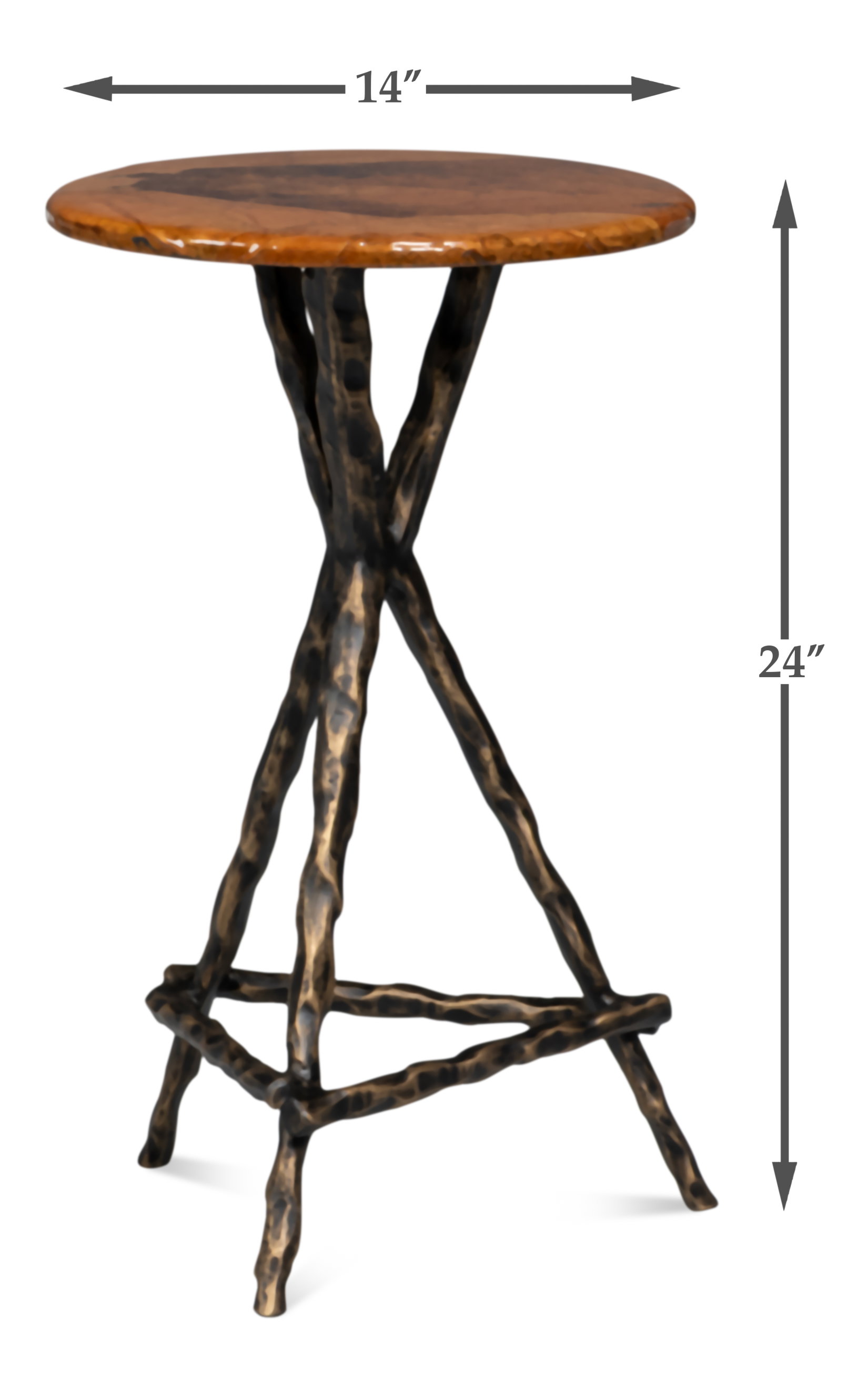 Planter's Table, Side & End Table by Sarreid, 14" length x 14" width x 24" height View 5