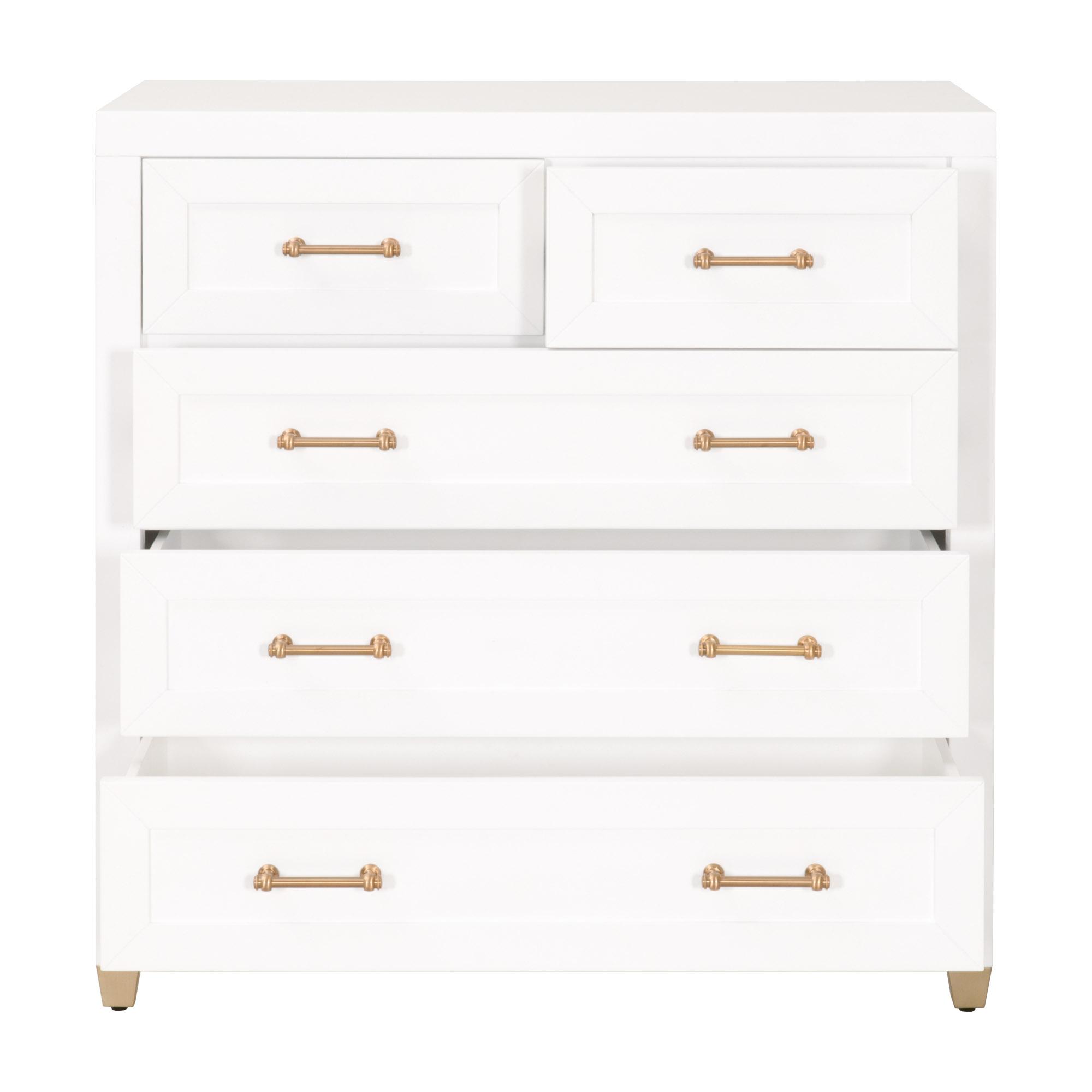Stella 5-Drawer High Chest, Dresser by Essentials for Living, 39.5" width x 40.25" height x 21.5" depth View 2