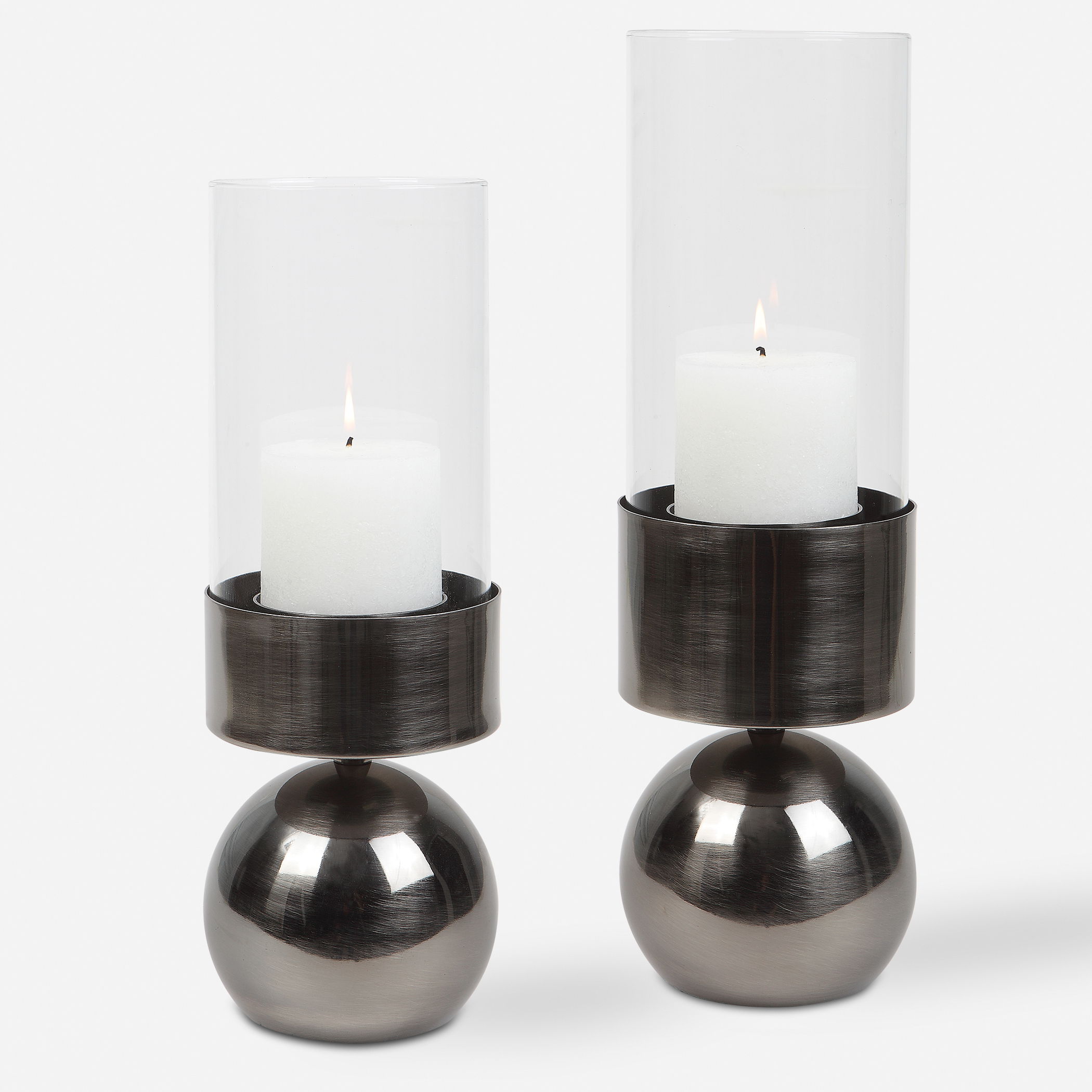 Tilston Gunmetal Candleholders, Set/2 large image 