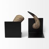 Nickerson (Set of 2) 6L x 7W Bull Horn Bookends, by Mercana, 5.5" length x 6.5" width x 5.51" height thumbnail 4