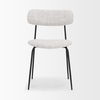 Casey Matte Black Metal with Gray Fabric Dining Chair thumbnail 2