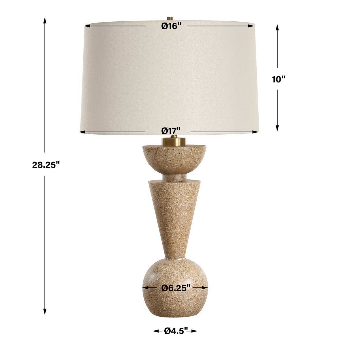 Cullum Geometric Table Lamp, by Uttermost, 17" width x 28.25" height x 17" depth View 3