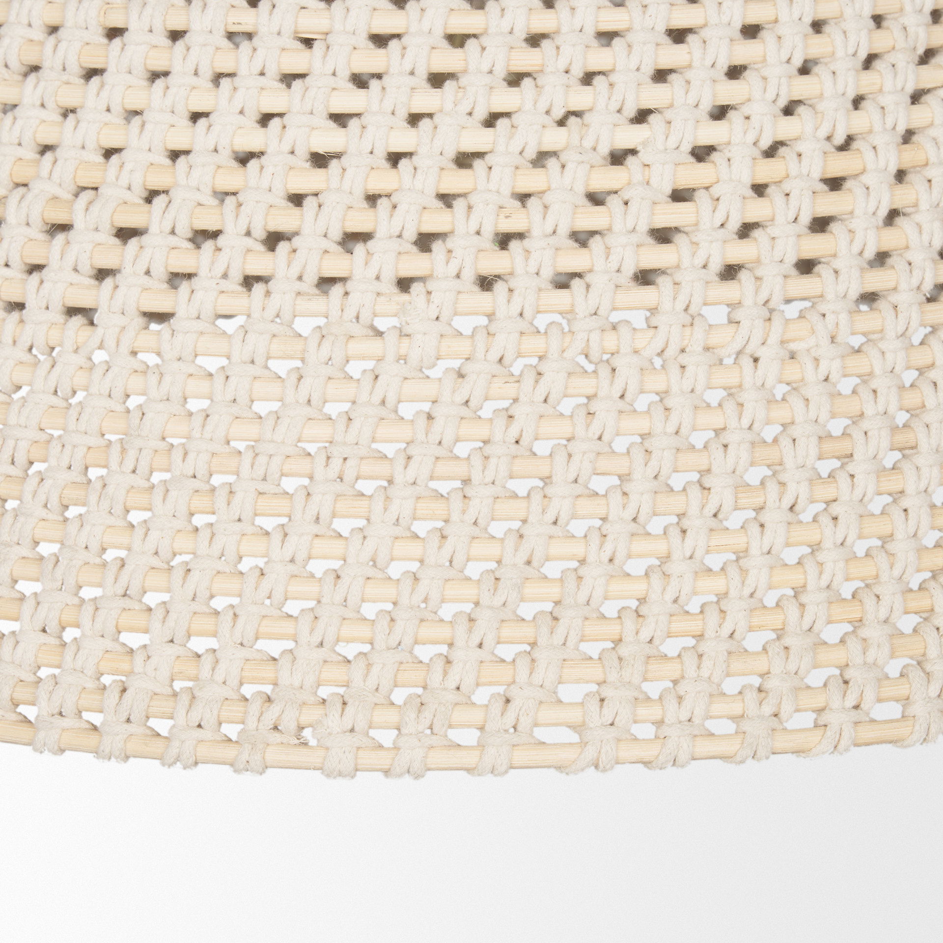 Tosha 1-Light Tapered Cotton Rope Drum Pendant, by Mercana, 24" length x 24" width x 13.5" height View 8