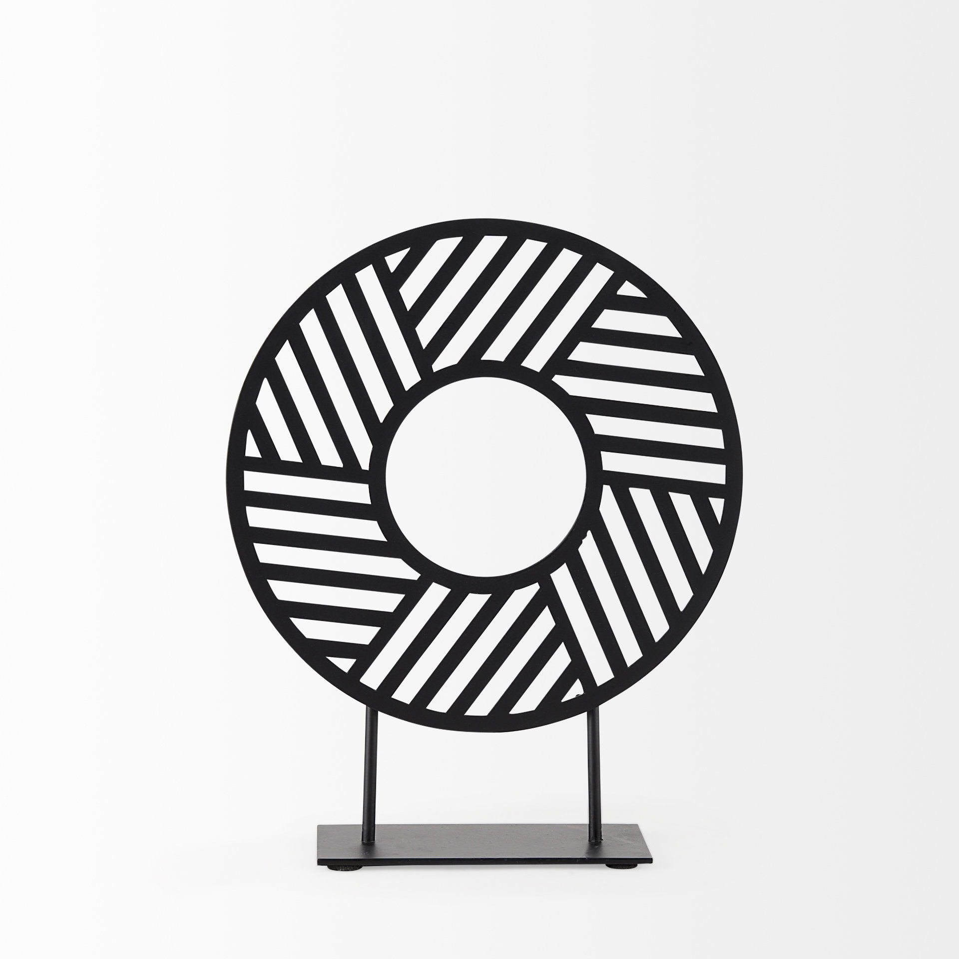 Micra  Matte Black Metal Decorative Object on a Stand large image 