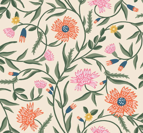 Aster Coral Wallpaper