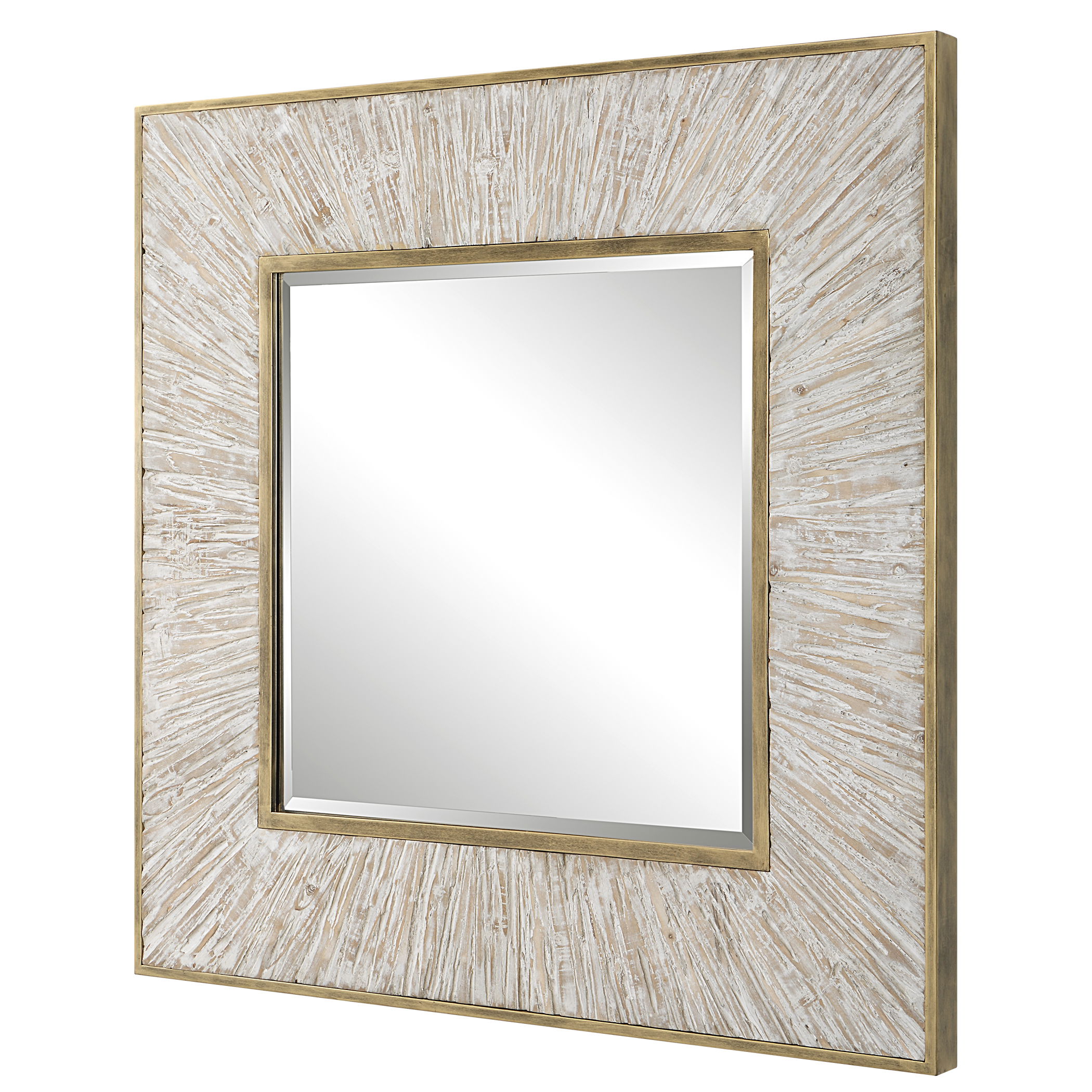 Wharton Whitewashed Square Mirror large image 