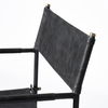 Direttore Black Iron Frame Black Leather Dining Chair, by Mercana, 19.25" length x 20" width x 31" height thumbnail 11