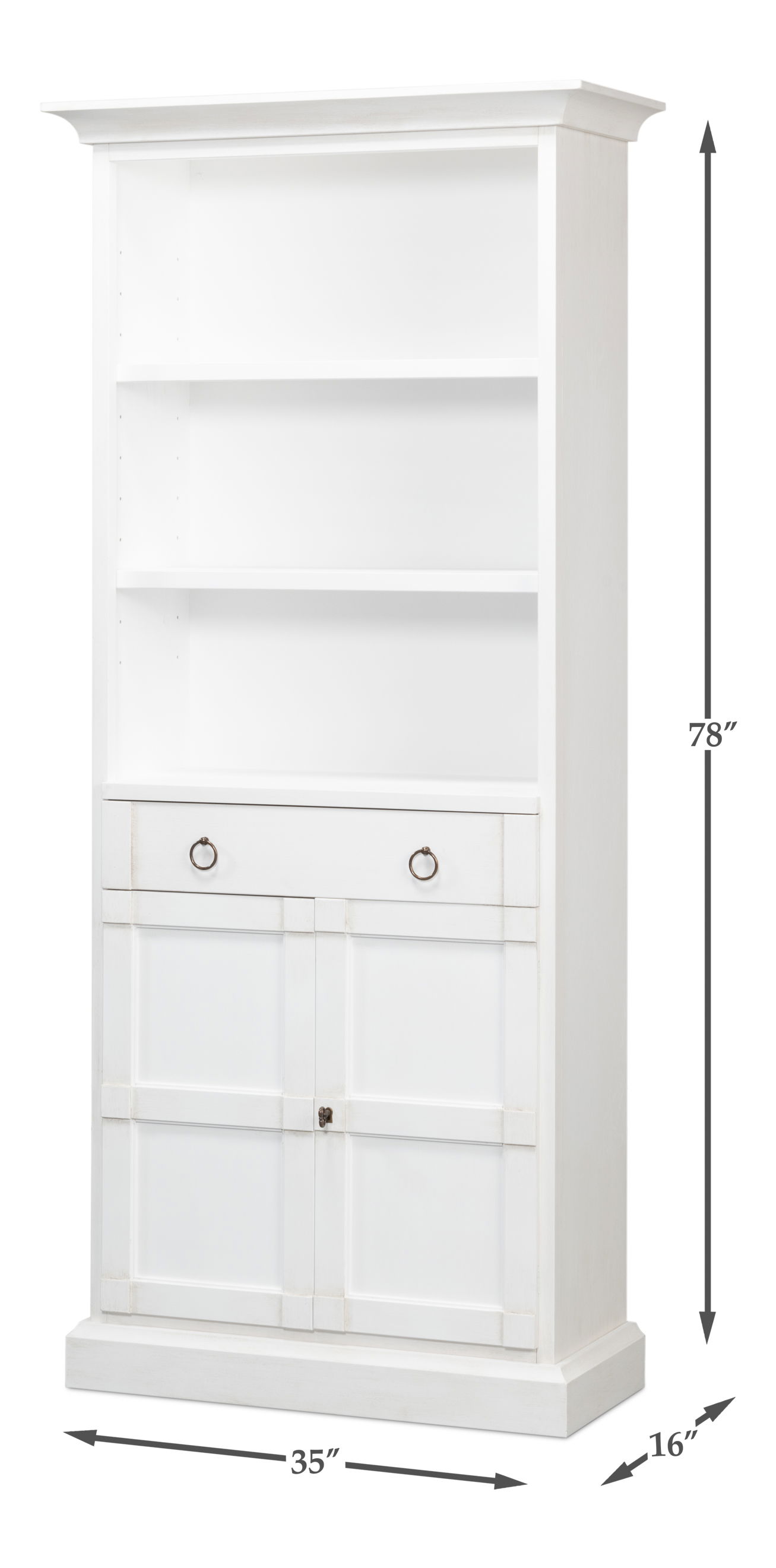 Bookcase With Doors, Cortina White large image 