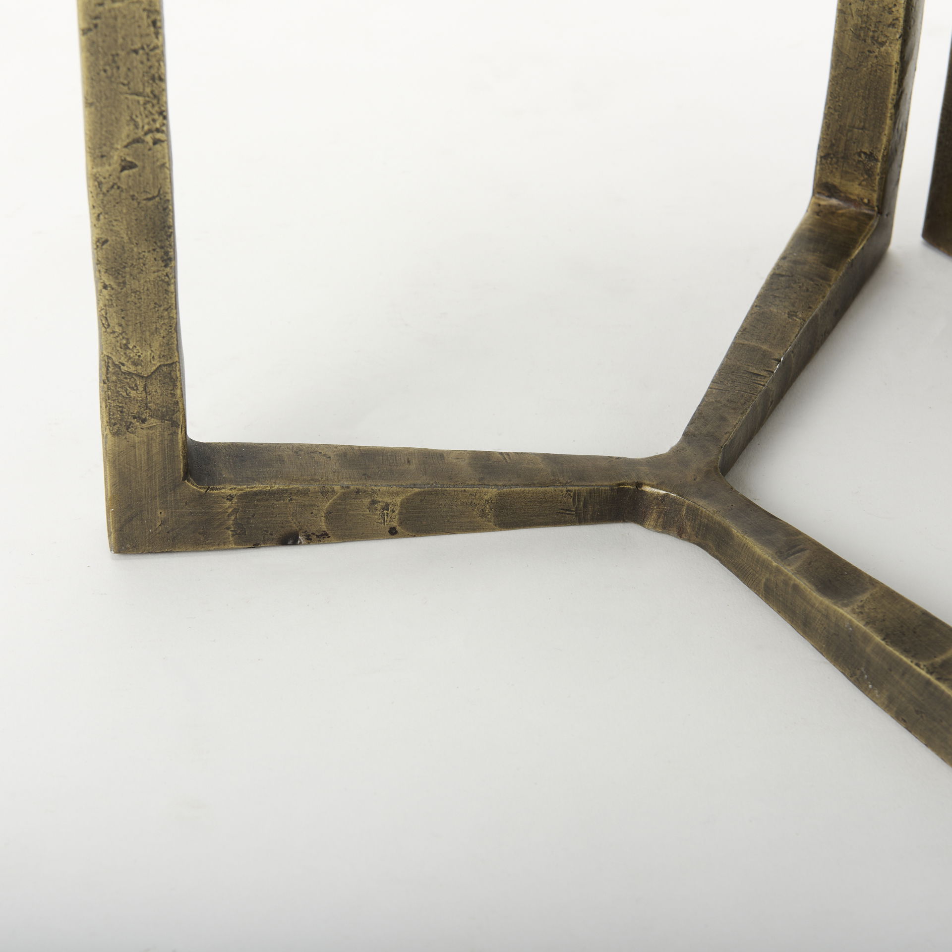 Atticus Black Wood and Antiqued Gold Metal Nesting Accent Tables (Set of 2), Side & End Table by Mercana, 13.25" length x 13.25" width x 24" height View 8