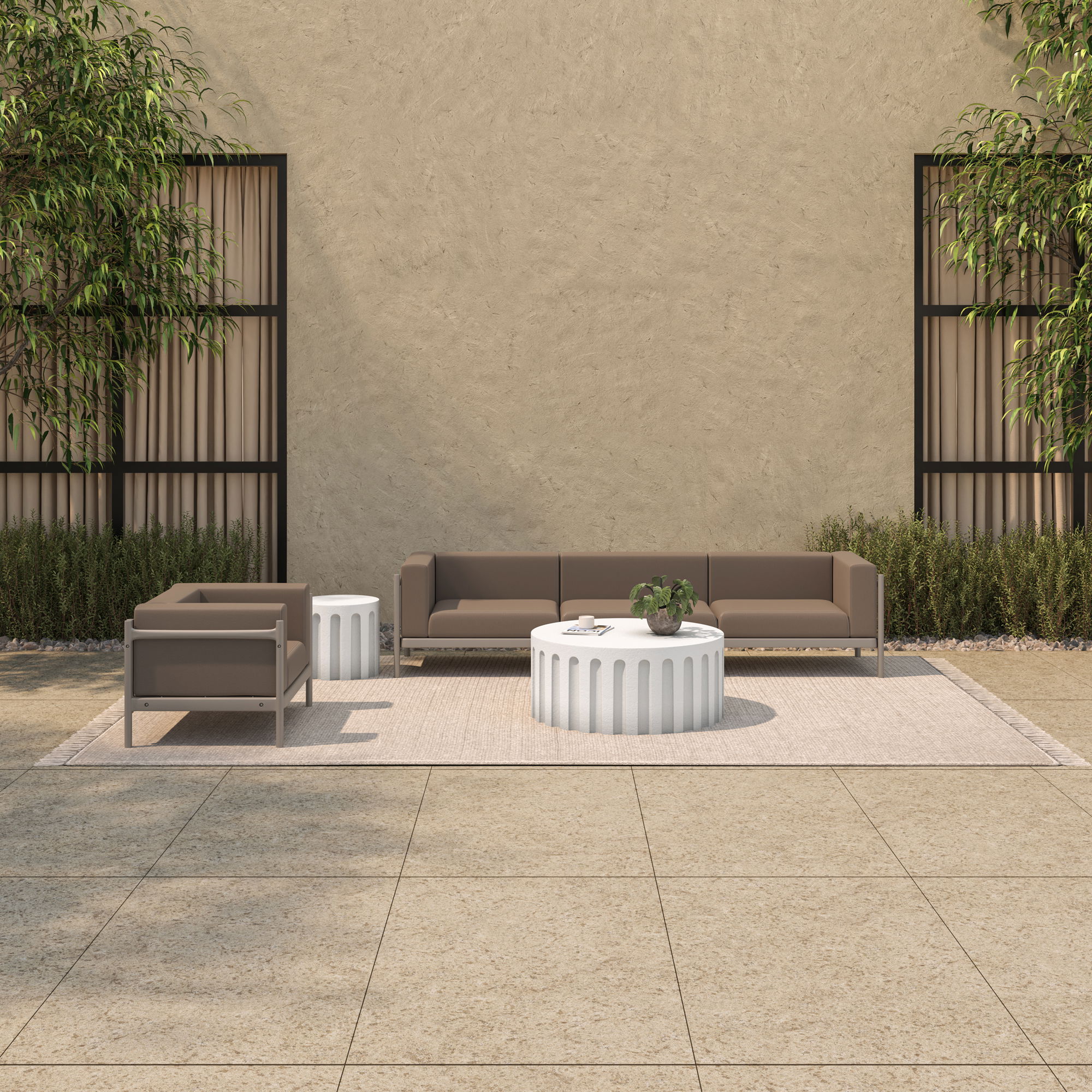 Suri Outdoor 3-seat Sofa, Sofas & Sectional by Moe's Home, 109" width x 26.2" height x 28.7" depth View 6