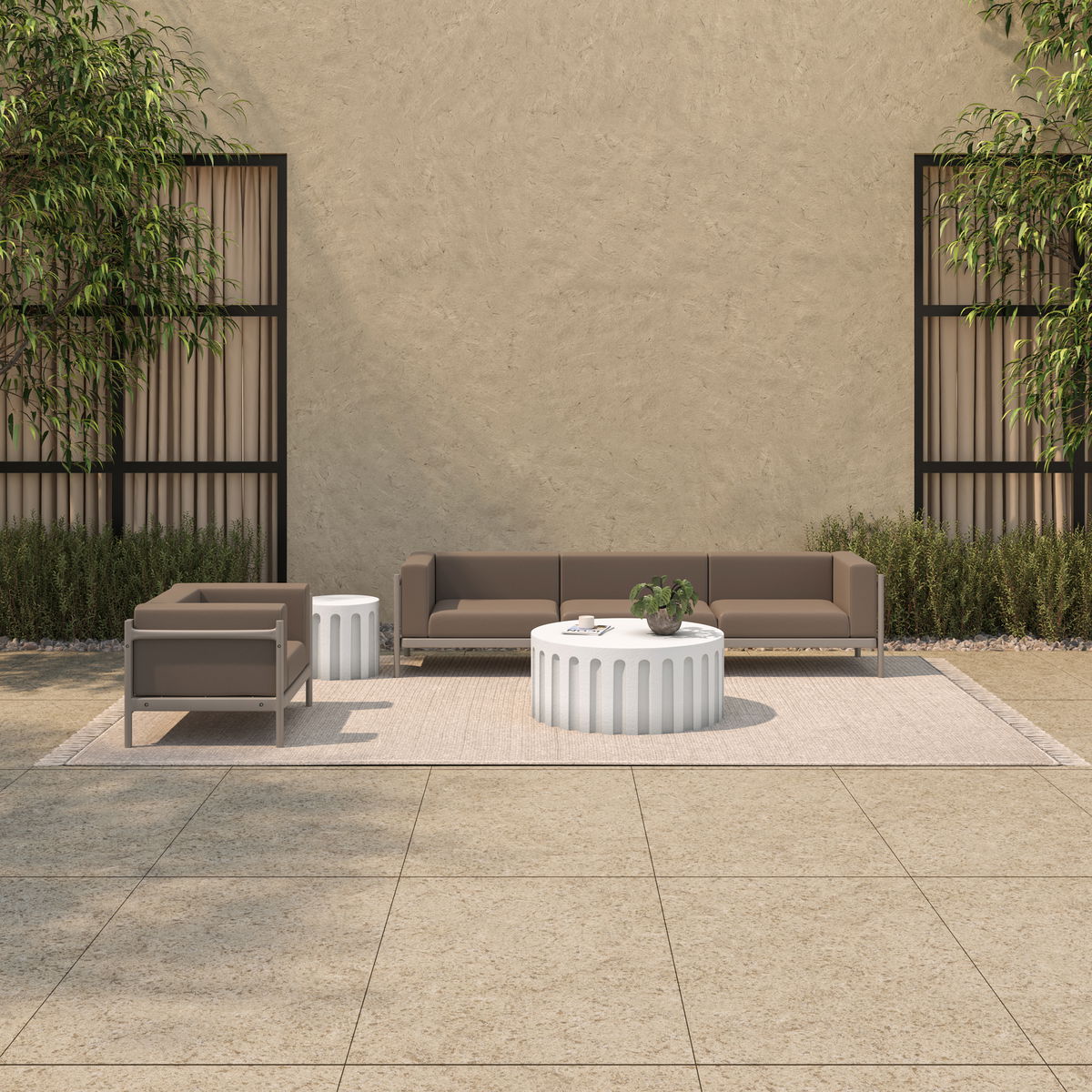 Suri Outdoor 3-seat Sofa, Sofas & Sectional by Moe's Home, 109" width x 26.2" height x 28.7" depth View 6