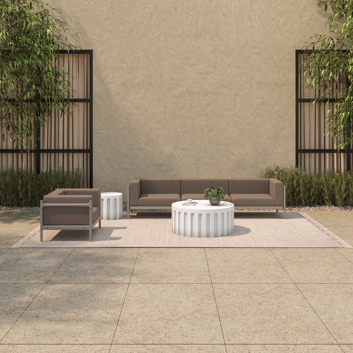 Suri Outdoor 3-seat Sofa, Sofas & Sectional by Moe's Home, 109" width x 26.2" height x 28.7" depth View 6