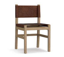 Online Designer Other Segura Leather Dining Side Chair, Seadrift Frame, Taupe leather