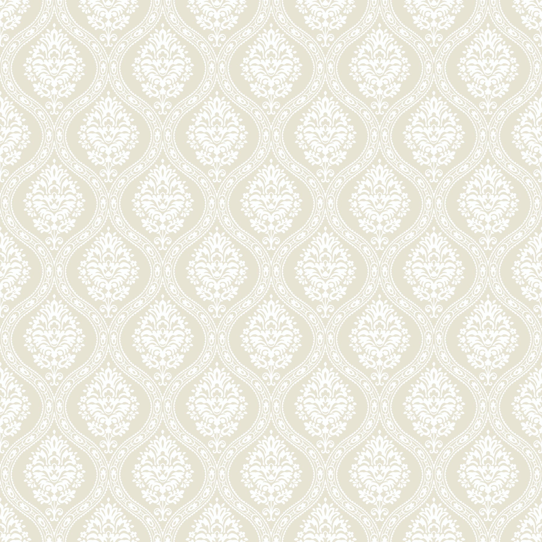 Petite Ogee Beige Wallpaper large image 