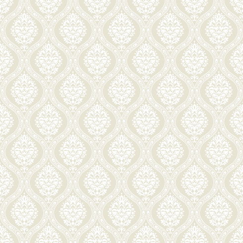 Petite Ogee Beige Wallpaper