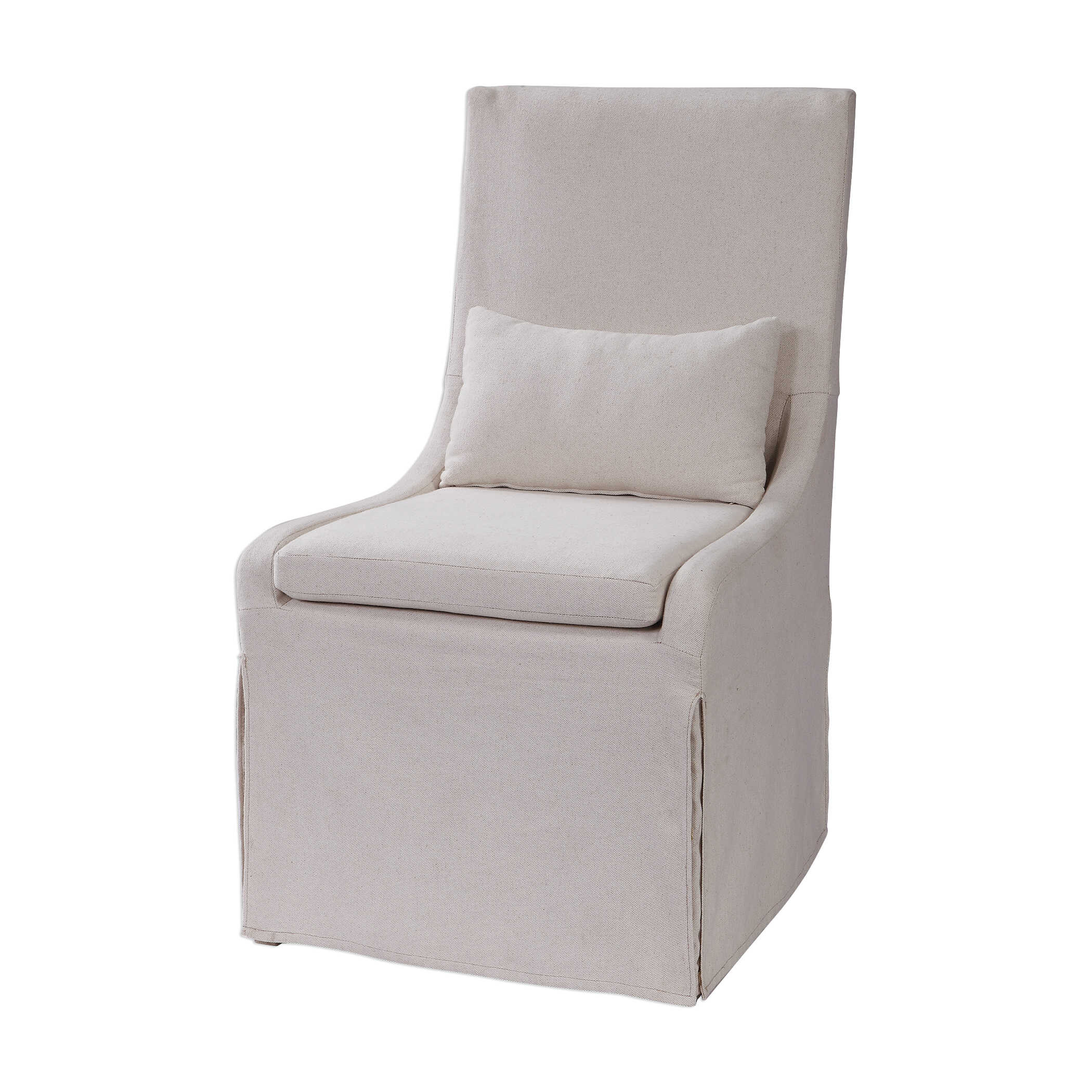 Coley White Linen Armless Chair, Furniture by Uttermost, 23" width x 39.5" height x 25" depth View 4