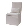 Coley White Linen Armless Chair thumbnail 3