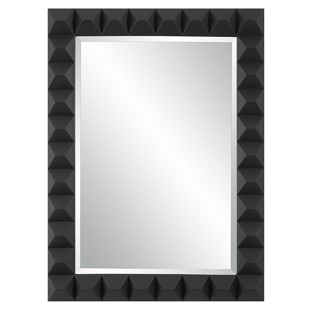 Studded Black Mirror, by Uttermost, 31.75" width x 43.25" height x 2" depth View 1