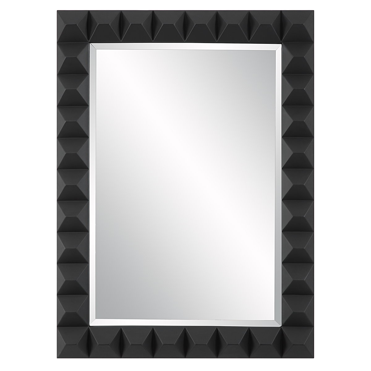 Studded Black Mirror, by Uttermost, 31.75" width x 43.25" height x 2" depth View 1