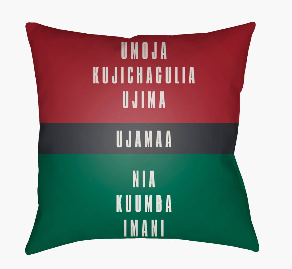 Kwanzaa III Accent Pillow, Decorative Pillow by Surya, 18" length x 18" width