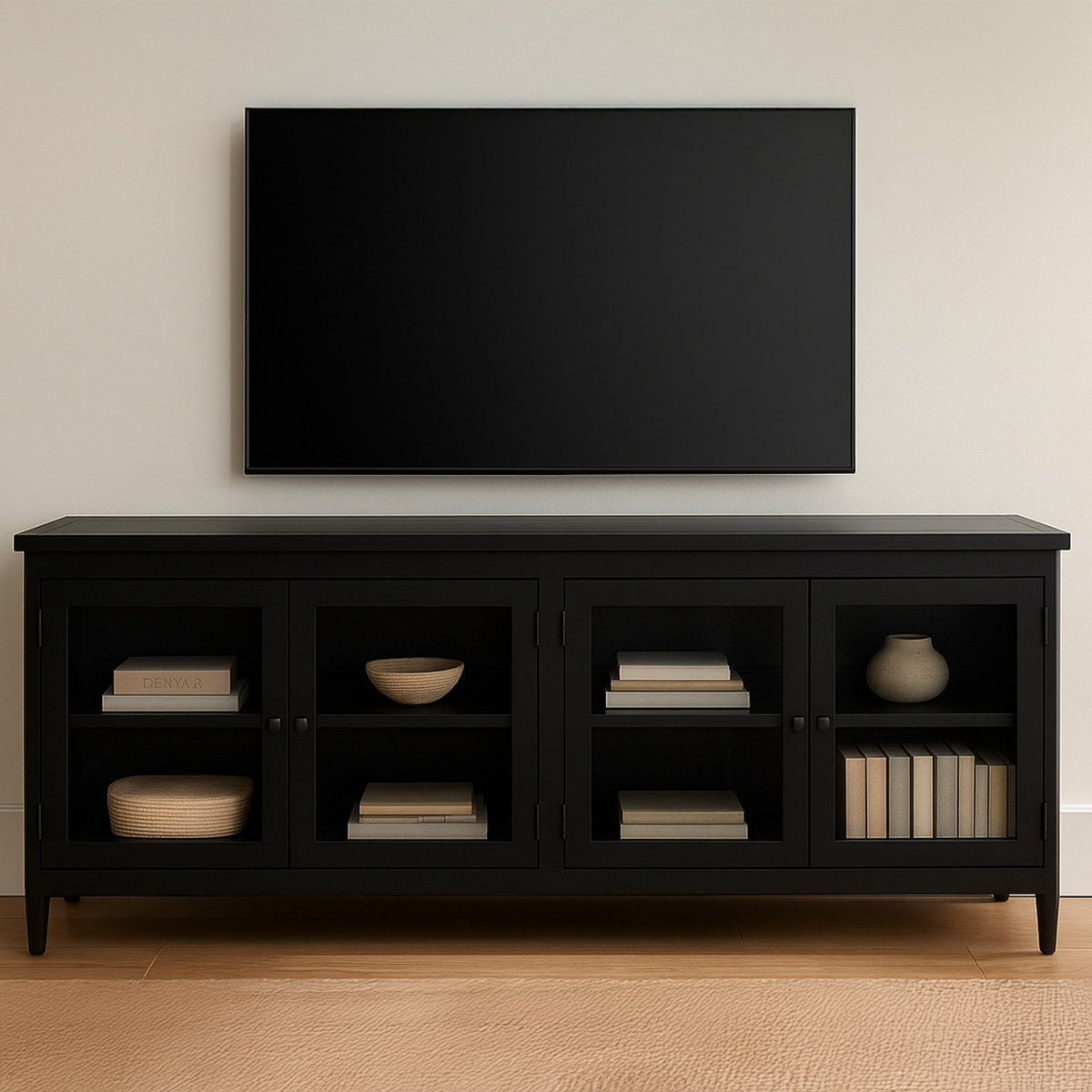 Henry Metal Media Unit Black, Media Console by Moe's Home, 65" width x 25" height x 19" depth View 8