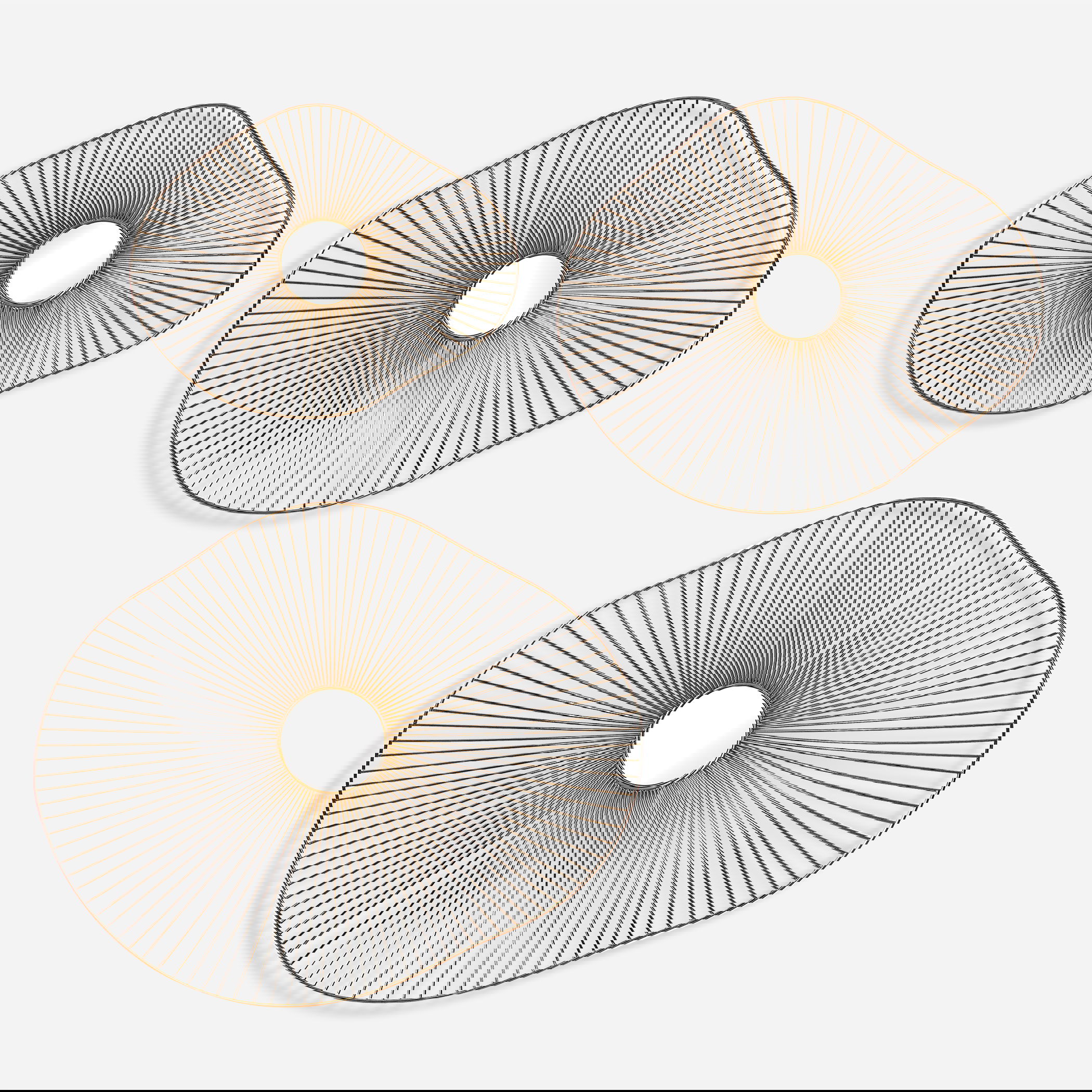 Avarie Gold Metal Wall Art Set/3 large image 