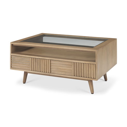 Sable   Light Brown Wood Coffee Table