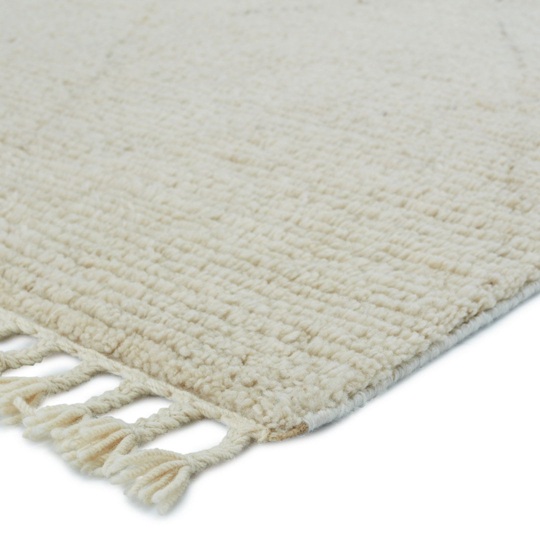 Manesa Hand-Knotted Trellis Cream/ Dark Brown Area Rug large image 
