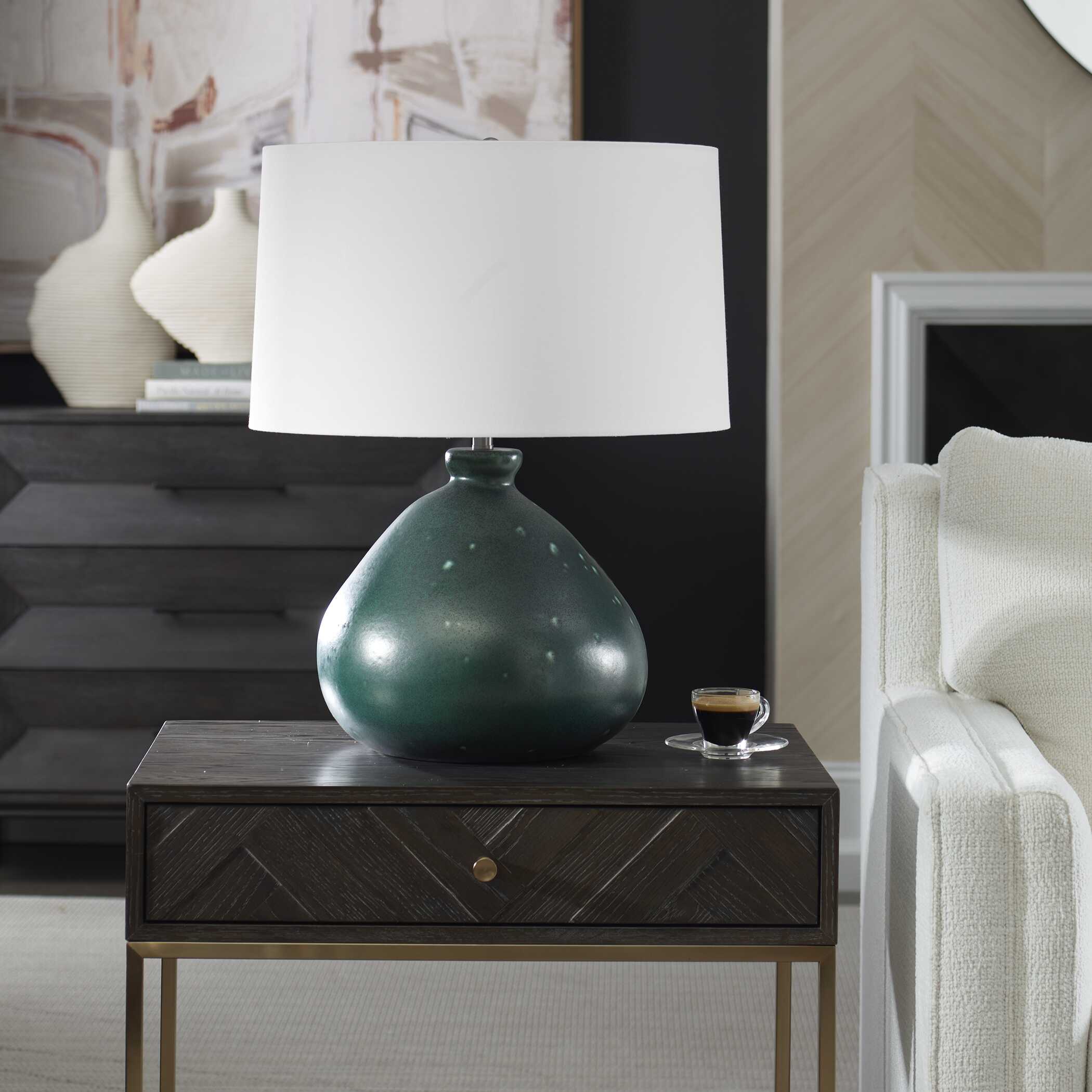 Killarney Distressed Green Table Lamp large image 